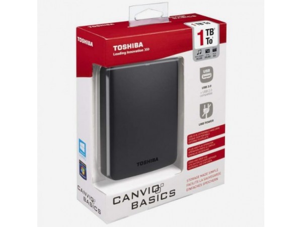 NEW TOSHIBA Canvio Basics 1TB USB 3.0 External Hard Drive 2.5" HDD HDTB310EK3BA