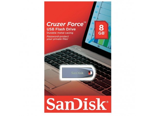 NEW Sandisk 8GB Cruzer Force USB Flash Memory Drive Metal Casing SDCZ71-008G-B3