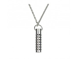 Fashion Men Jewelry Cylinder Perfume Fil Pendant Necklace Chain Fragrance SILVER