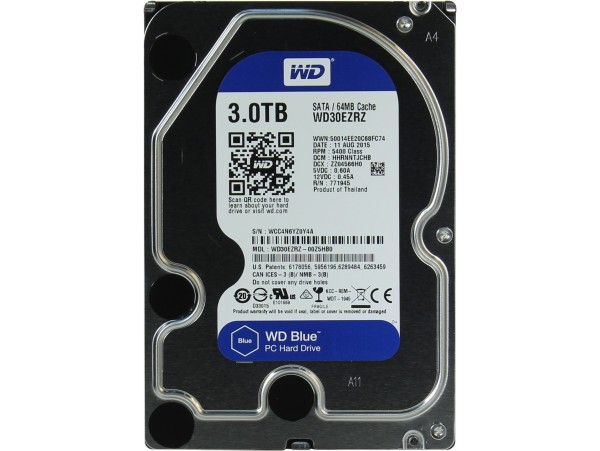 Western Digital Blue 3TB 64MB 5400RPM 3.5" SATA3 WD30EZRZ HDD Hard Drive Desktop