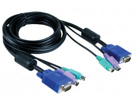 D-LINK DKVM-CB KVM Switch Cable 1.8M 6FT VGA Video Monitor PS2 Keyboard Mouse