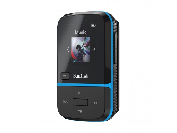 SanDisk Clip Sport Go 16GB Blue MP3 Player LCD screen FM RADIO Voice Recorder