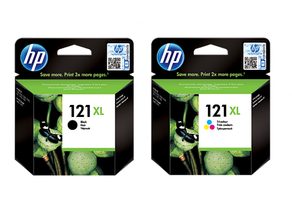 Genuine HP 2 pack Ink Cartridge 121XL Black Tri-color D2563 F2483 F4583 Printer