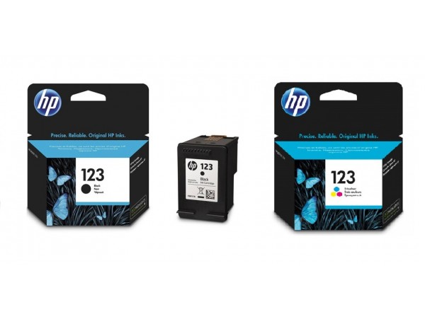 NEW Genuine HP 2 pack Ink Cartridge 123 Black Tri-color DeskJet 2130 Printer