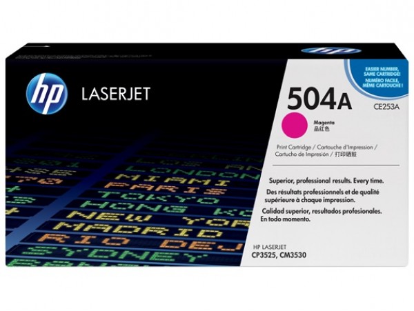 NEW Genuine HP 504A Magenta CE253A Toner Cartridge LaserJet Color CM3530 CP3525