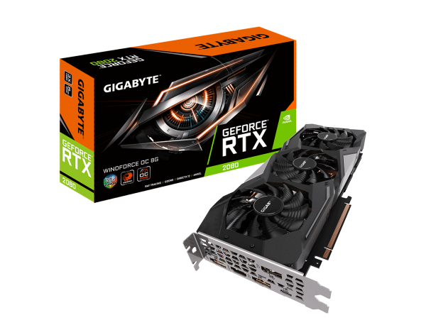 Gigabyte GeForce RTX 2080 8GB GDDR6 WINDFORCE Video Card GV-N2080WF3OC-8G HDMI