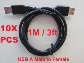 LOT 10X Brand NEW High Quality 1M 3ft USB A Male to Female Extension Cable Cord