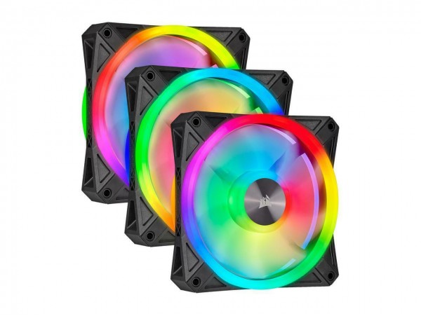 NEW Triple Pack Corsair iCUE QL120 RGB LED 120mm Case PWM Fan Lighting Node CORE