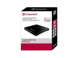 TRANSCEND TS8XDVDS-K External Disc Drive Slim Portable CD/DVD Writer USB powered