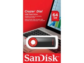 SanDisk Cruzer Dial 64GB USB 2.0 Drive Flash Memory Stick BLACK SDCZ57-064G-B35