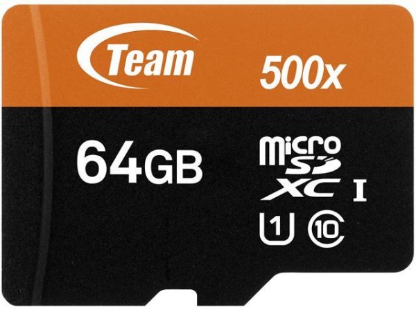 Team 64GB microSDHC XC UHS-I/U1 Class 10 Memory Card Flash Drive Adapter MicroSD