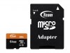 Team 64GB microSDHC XC UHS-I/U1 Class 10 Memory Card Flash Drive Adapter MicroSD