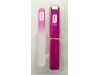 NEW FLO MINI CRYSTAL GLASS NAIL FILE Pink 9cm/3.5inch TRAVEL Carry Case Women