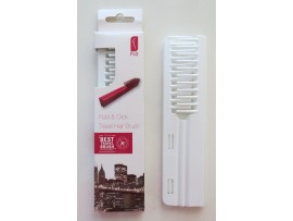 FLO Pocket Travel White Hair Brush Comb FOLD & CLICK Hairdressing Styling Salon Beauty