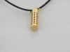 Men Fashion Jewelry Cylinder Perfume Fill Pendant Necklace Chain Fragrance GOLD