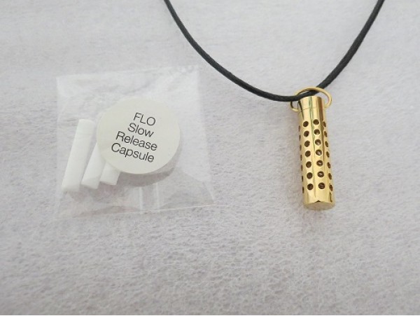 Men Fashion Jewelry Cylinder Perfume Fill Pendant Necklace Chain Fragrance GOLD