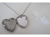 Women Fashion Perfume Fil Jewelry Heart Pendant Necklace Chain Fragrance SILVER