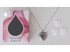 Women Fashion Perfume Fil Jewelry Heart Pendant Necklace Chain Fragrance SILVER