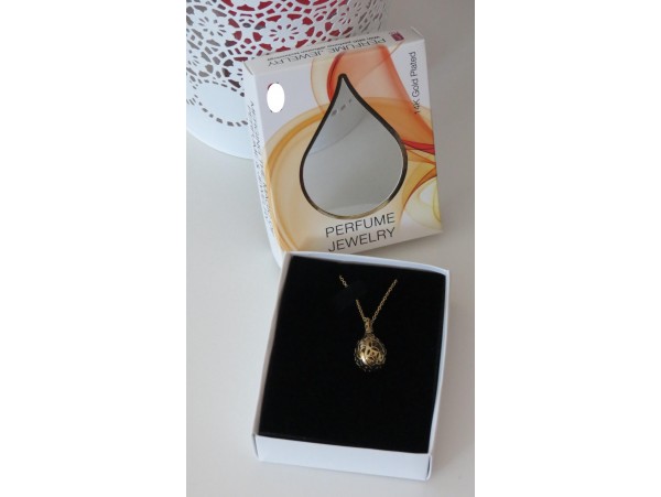 Women Fashion Perfume Fil Jewelry Drop Pendant Necklace Chain Fragrance GOLD