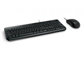 Microsoft USB Wired Desktop 600 Black Standard Keyboard Mouse English Hebrew PC