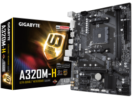 NEW Gigabyte GA-A320M-H Motherboard CPU AM4 AMD Ryzen DDR4 HDMI DVI Gigabit LAN