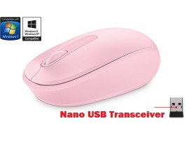 NEW Microsoft Wireless Mobile Mouse 1850 PINK Nano USB Transceiver Windows 7/8