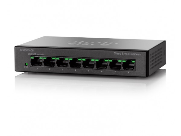 CISCO SG110D-08 Network SWITCH 8 Gigabit PORT 100/1000Mbps Ethernet LAN Desktop