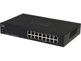 CISCO SG110-16HP 16-Port PoE 64W Unmanaged 10/100/1000Mbps LAN Gigabit Switch