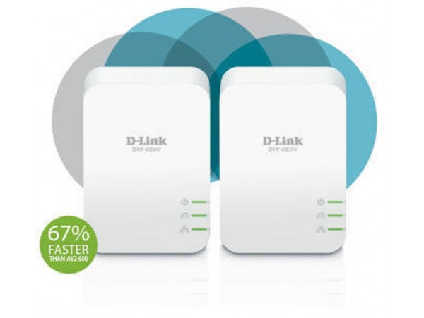 D-Link DHP-601AV PoE PowerLine 1000Mbps Gigabit Starter 2pcs Kit Adapter Network