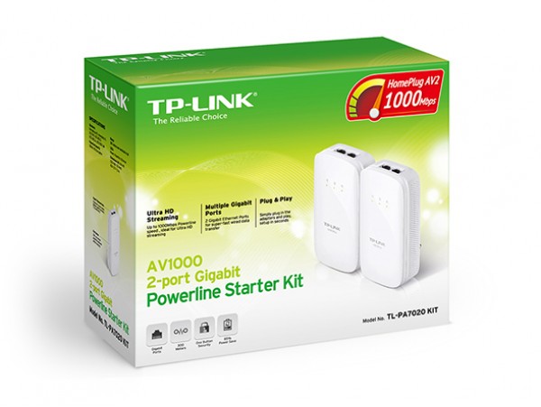 TP-Link TL-PA7020 Starter KIT AV1000 2Port Gigabit LAN Adapter Network Powerline