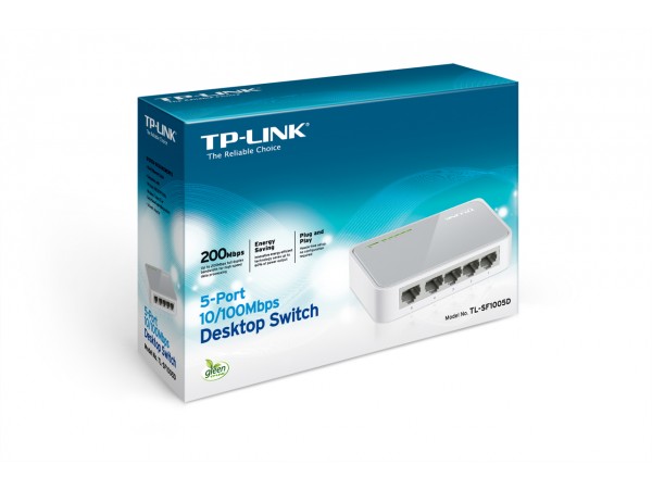 NEW TP-LINK TL-SF1005D 5 Port 10/100Mbps LAN RJ45 Desktop Switch Green Ethernet