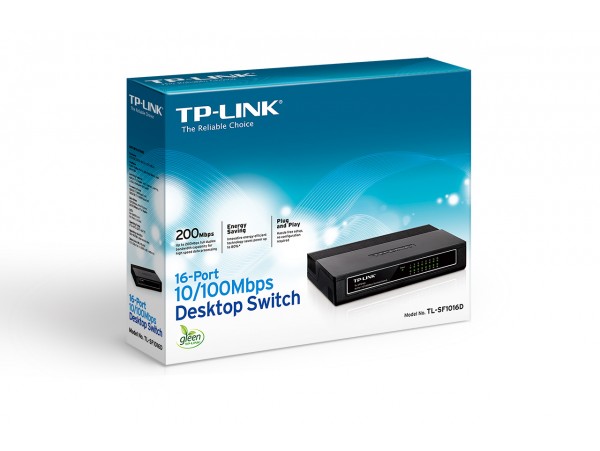 NEW TP-LINK TL-SF1016D 16-Port 10/100Mbps LAN RJ45 Desktop Switch Green Ethernet