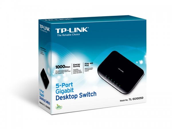 TP-LINK TL-SG1005D 5-Port 10/100/1000Mbps Gigabit LAN Desktop Switch Ethernet