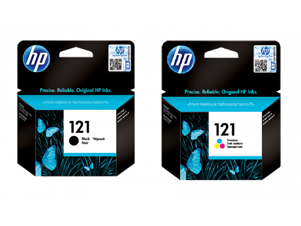 Genuine HP 2 pack Ink Cartridge 121 Black Tri-color D2563 F2483 F4583 Printer