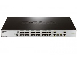 D-Link Switch 24 Port 10/100 (24X PoE) + 2 x Giga ports + 2 Combo SFP/Giga ports