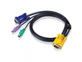 ATEN 2L-5202P SPHD15 Male to VGA and PS/2 Male KVM Cable (6') 6 pin mini-DIN