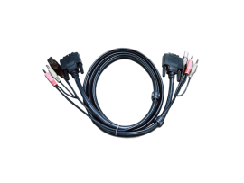 Aten 2L-7D02U 1.8M USB DVI-D Single Link KVM Cable USB A Type Male Audio Plugs