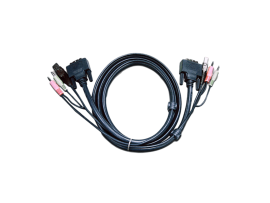 Aten 2L-7D05U 5M USB DVI-D Single Link KVM Cable (16') USB-A Male 1/8" / 3.5 mm