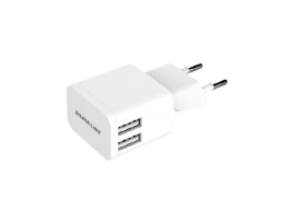 Silver Line SWC244 iPhone wall charger 5V/2.4A 2USB 120-240V-50/60Hz 0.4A White