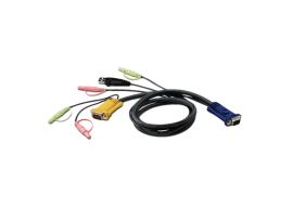 ATEN 2L-5302U USB KVM Cable with Audio Plugs (6') 1.8M 3 in1 SPHD HDB USB-A Male