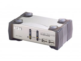 Aten CS1732A 2-Port PS/2-USB VGA/Audio KVMP Switch 2048 x 1536 Hotkey RJ-11