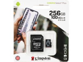 Kingston 256GB Canvas Select Plus UHS-I microSDXC Memory Card with SD Adapter