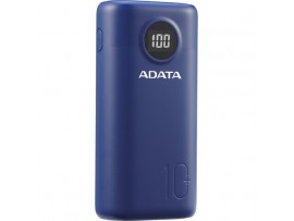 ADATA P10000QCD Power Bank (10,000mAh, Blue) USB Type-C Input & Output USB-A Out