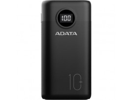 ADATA P10000QCD Power Bank (10,000mAh, Black) USB Type-C Input & Output 5 VDC 3A