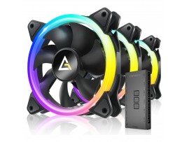 Antec Neon 120 ARGB PWM 3xFans with Controller 1600RPM 35 CFM 25.6 dB(A)