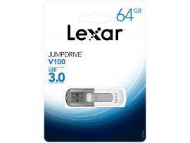 Lexar JumpDrive 64GB V100 USB 3.0 Flash Drive Gray LJDV100-64GABGY 2 Years