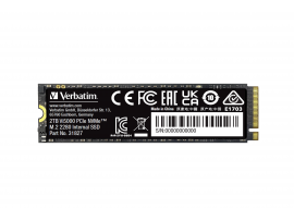 Verbatim 2TB Vi5000 PCIe NVMe M.2 2280 Internal SSD Up to 4300 MB/s read 2 Year