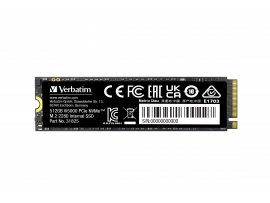 Verbatim VI5000 PCIE4 NVME M.2 SSD 512GB 5000MB/s Read Up to 2500 MB/s Write