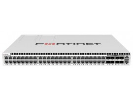 Fortinet FS-648F-FPOE Switch Layer 2/3 FortiGate switch controller compatible PoE 802.3bt switch with 32x 2.5G RJ45 + 16x 5G RJ45 ports, 8x 25G SFP28 and MACSec. Max 1800W POE output limit