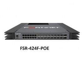 Fortinet FSR-424F-POE Switch Rugged Layer 2/3 ruggedized FortiGate switch controller compatible switch 12x 2.5 GE RJ45, 12x 2.5 GE SFP+, 4x 10 GE SFP+ and 2x 40 GE QSFP+, 12 port PoE UPOE (60W) with maximum 420W limit. IP40 rating.